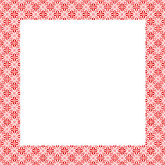 Square decorative pattern red Christmas frame