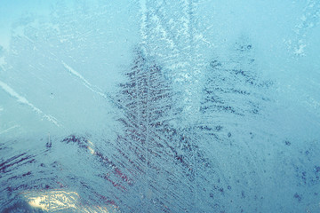 frost patterns on the window
