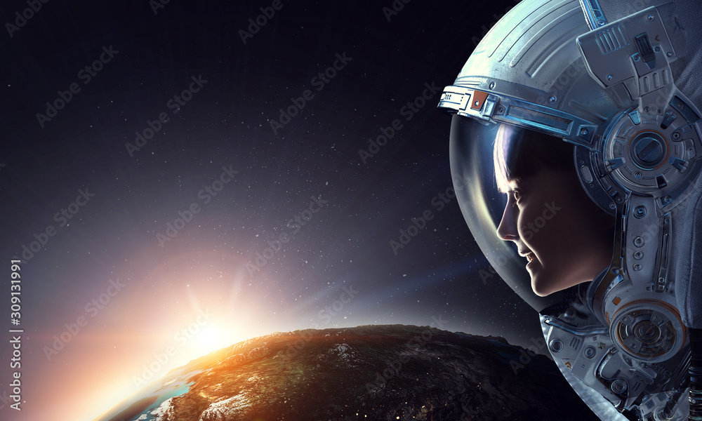 Canvas Prints exploring outer space. mixed media