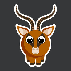 cartoon gazelle sticker vector illustration