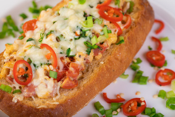 Breakfast of scrambled eggs