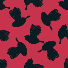 Geometric seamless pattern. Bird, sparrow