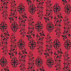 Floral seamless pattern, flowers and leaves