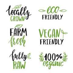 Set of hand lettered food signs