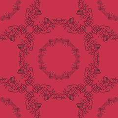 seamless geometric abstract pattern with floral motive