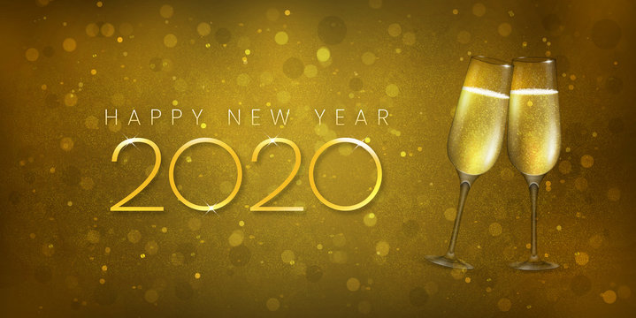 Happy New Year 2020 Champagne Toast