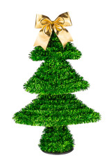 Decorative Christmas tree with golden bow