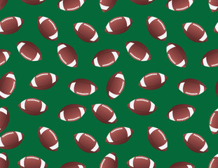 Brown Green Football Balls Pattern
