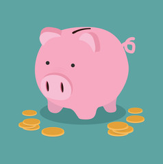 Piggy bank money savings concept vector