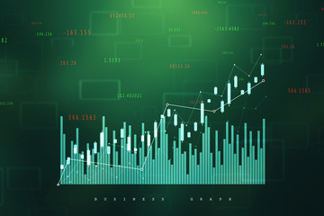 2d rendering Stock market online business concept. business Graph 