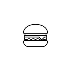 Burger food vector icon illustration sign. Fast food symbol. Trendy Flat style for graphic design, Web site, UI. EPS10.