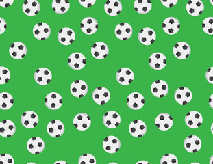 White Black Green Football Soccer Balls Pattern