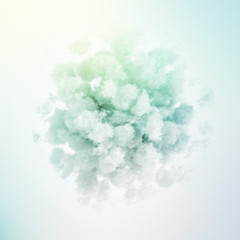 Cloud isolated, steam, smoke. 3d illustration, 3d rendering.