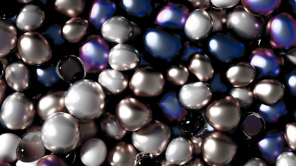 Beautiful background with beads, particles and simulation. 3d illustration, 3d rendering.
