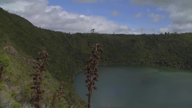 Guatavita volcanic lagoon, Cundinamarca, Colombia. It was the sacred lake and center of the rites of the Indians Muiscas (Chibcha).