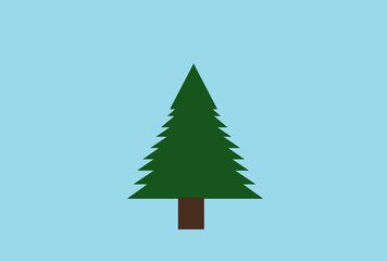 Christmas decorated tree on blue background