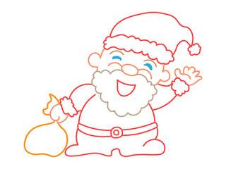 ラインのみのサンタクロース