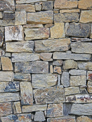Textured wall with various rock with vertical photography