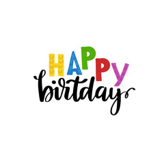 Vector card with Happy Birthday lettering background