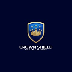 Crown Shield Design Illustration Vector Template