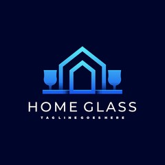 Home Glass Illustration Vector Template
