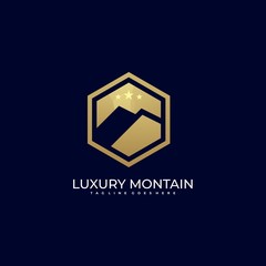 Fototapeta na wymiar Luxury Mountain Illustration Vector Template