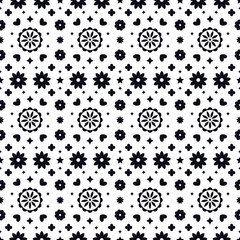 Mexican folk art seamless pattern with flowers on white background. Traditional design for fiesta party. Floral ornate elements from Mexico. Mexican folklore ornament.