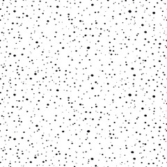 Seamless pattern with small black dots. Randomly disposed spots. Minimalist dots background. Black and white vector texture. - 309142195