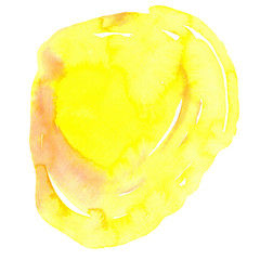 yellow blot on isolated white background