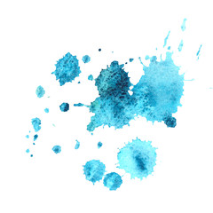 Blue blot on isolated white background
