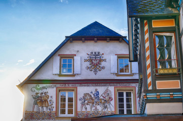 Bunte historische Fassaden in Ahrweiler