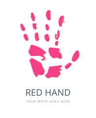 Hand Logo Template in Flat Style. Hand Drawn Hand Symbol Concept for Logo Creation.