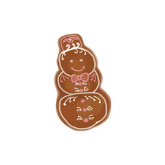 Snowman gingerbread cookies with glace for Christmas decor