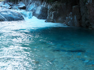 Naklejka premium Atera Valley Okuwa Village, Prefektura Nagano, Japonia