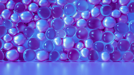 Beautiful background with beads, particles and simulation. 3d illustration, 3d rendering.