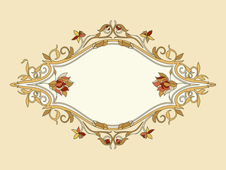 Floral pattern in art nouveau style, pastel tone background