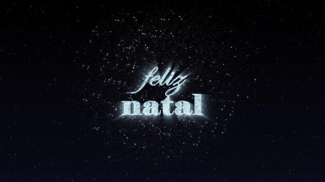 Feliz Natal firework postcard family neon animated typography. Translation: Merry Christmas