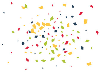 Festive color rectangle confetti background. Abstract frame confetti texture for holiday, postcard, poster, website, carnivals, birthday and children's parties. Cover confetti mock-up. Wedding card