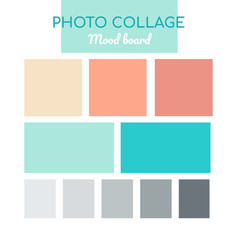 Photo collage mood board - colorful vector background template