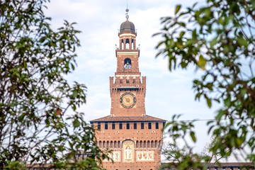 Obraz premium Sforza Castle in Milan, Castello Sforzesco, Milano, Itay.