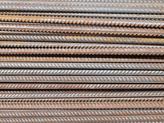 Steel reinforcement bars, industrial background, building armature