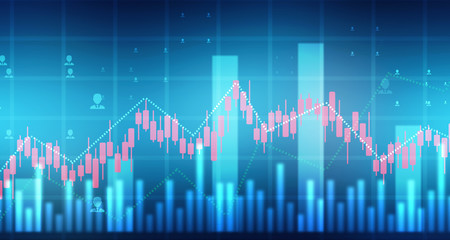 Fototapeta premium 2d rendering Stock market online business concept. business Graph 