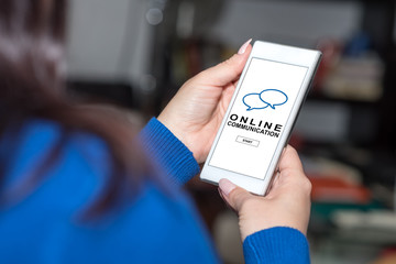 Online communication concept on a smartphone