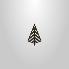 black and white simple vector line art geometric sign of diamond tree silhouette 