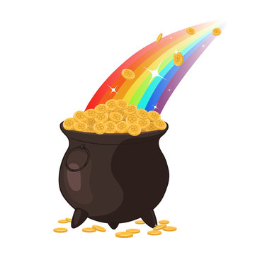 pot of gold with rainbow clip art preview