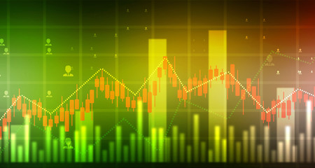 Fototapeta premium 2d rendering Stock market online business concept. business Graph 