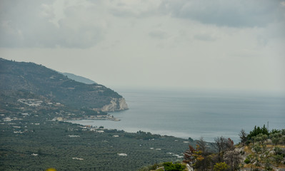 Gargano Promontory View by Morning with Cloudy Sky