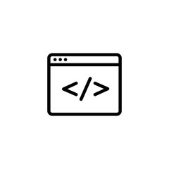 Browser vector icon. Black illustration isolated on white background for graphic and web design.