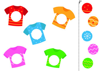 Match parts of the t-shirts.