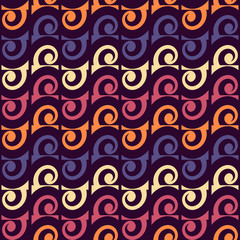 Seamless pattern with wavy geometric ornament.